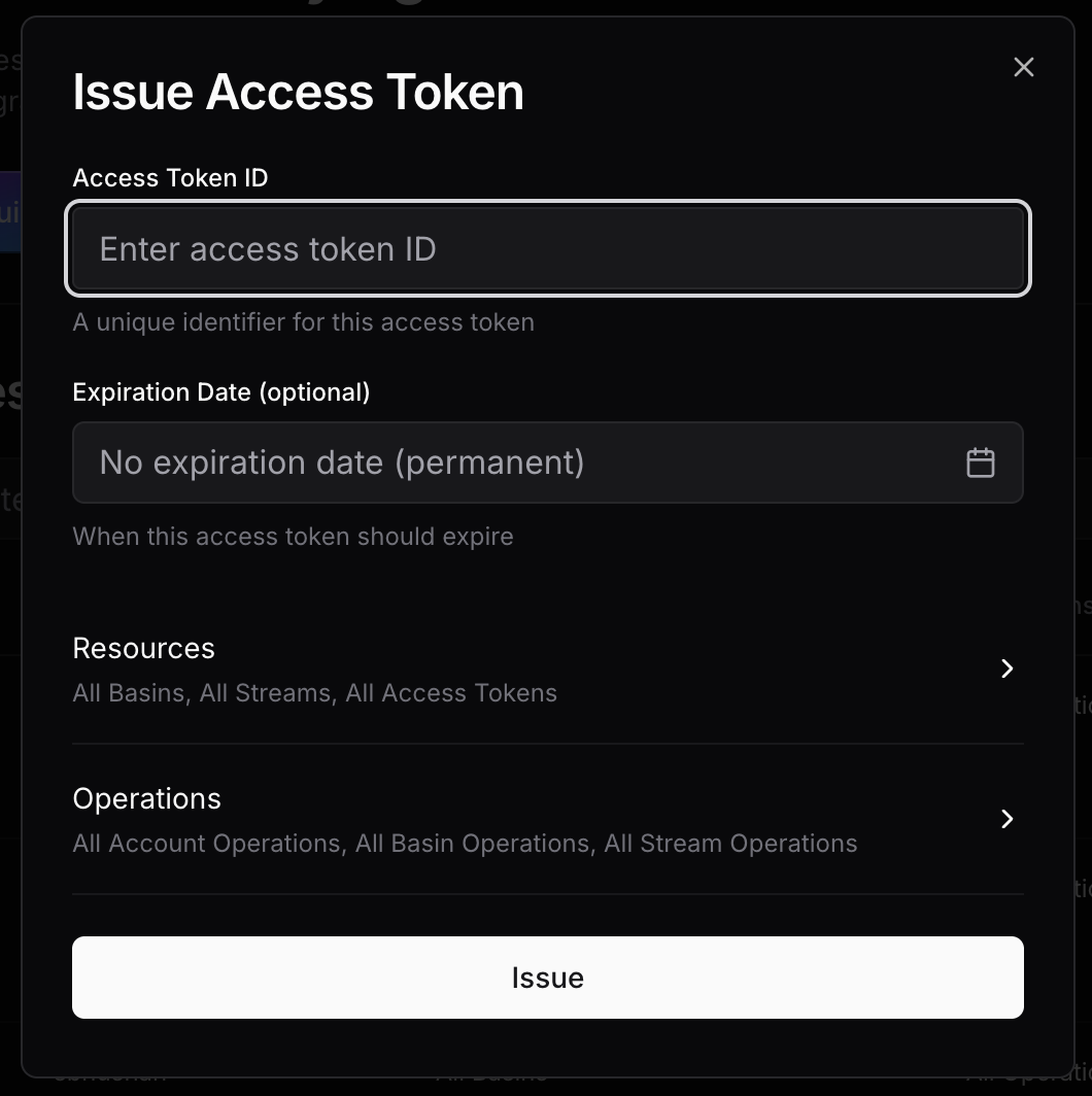 Generate a new access token on the S2 dashboard
